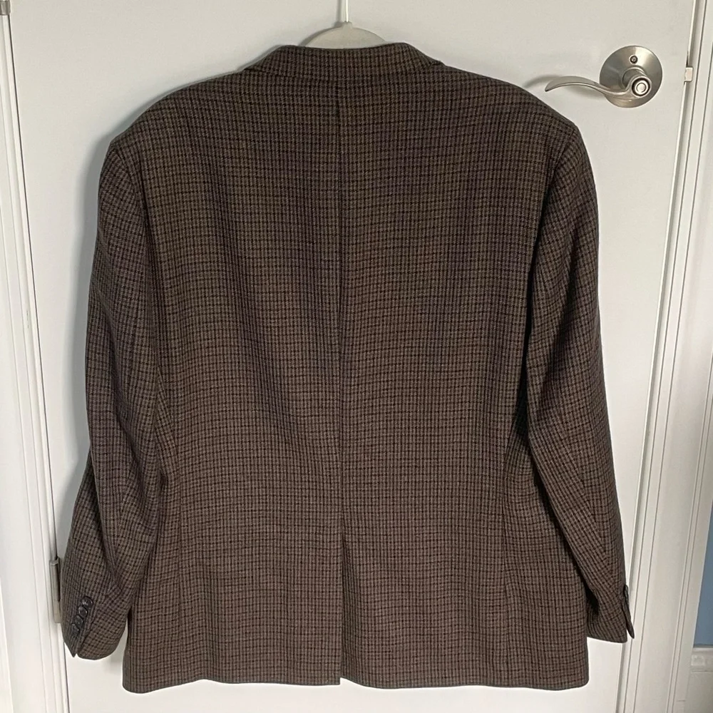 Lauren Ralph Lauren Brown Wool Houndstooth Sport Coat Blazer Jacket 47159